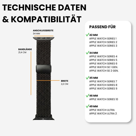 Kompatibilität 42/44/45/49mm - Anthrazitgrau
