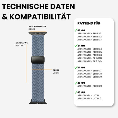 Kompatibilität 42/44/45/49mm - Babyblau
