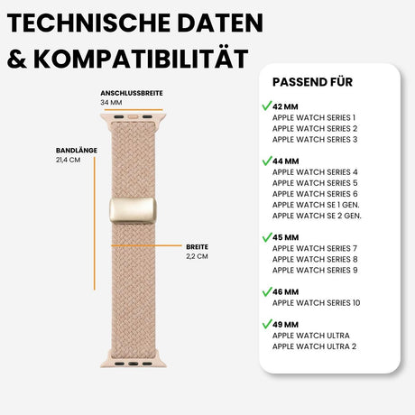 Kompatibilität 42/44/45/49mm - Beige