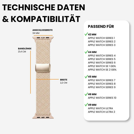 Kompatibilität 42/44/45/49mm - Perlbeige