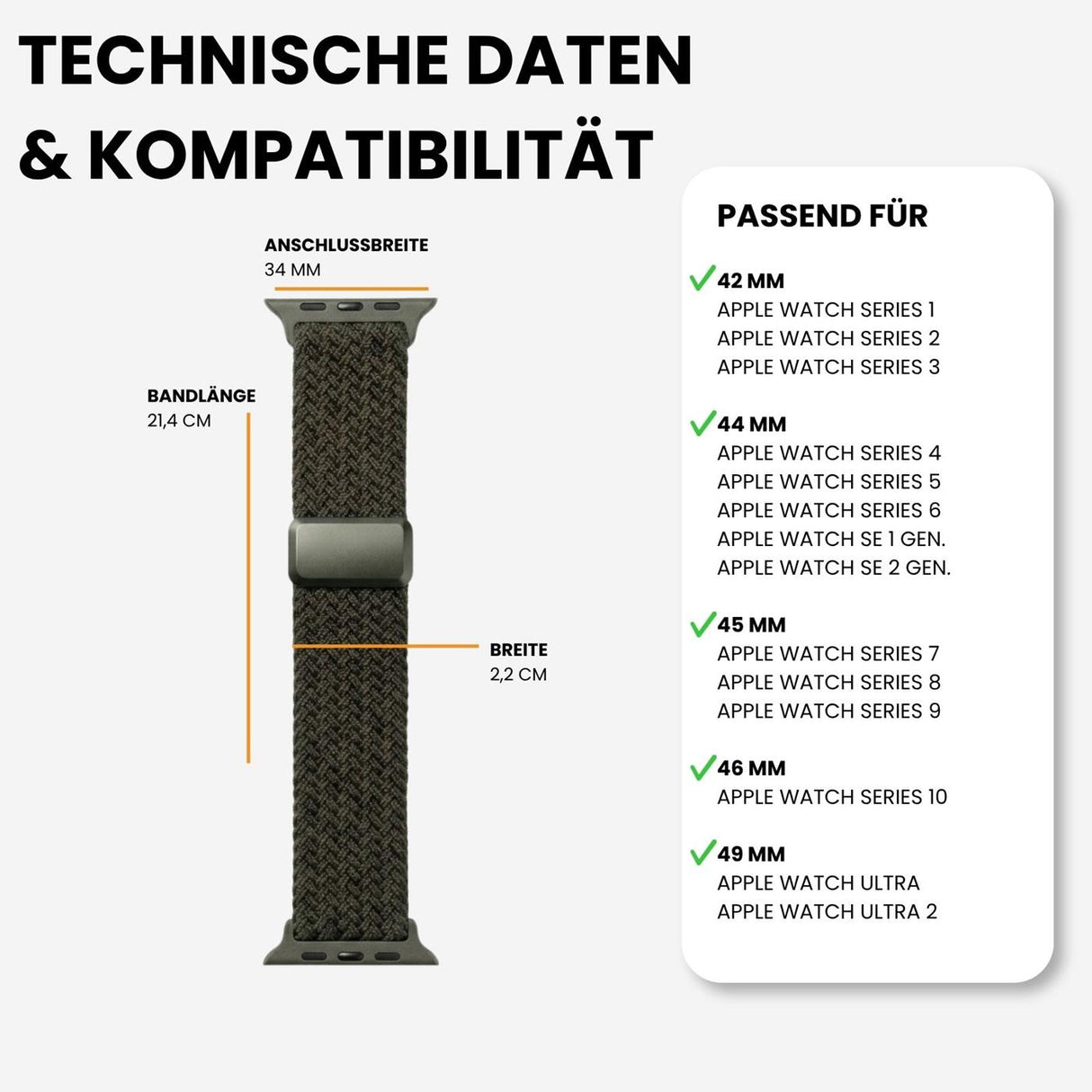 Kompatibilität 42/44/45/49mm - Waldgrün