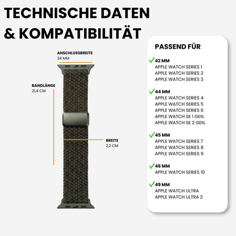 Kompatibilität 42/44/45/49mm - Waldgrün