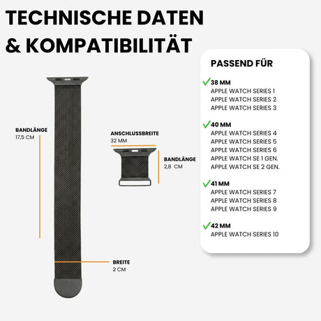 Kompatibilität 38/40/41mm - Schwarz