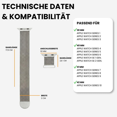 Kompatibilität 38/40/41mm - Silber