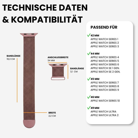 Kompatibilität 42/44/45/49mm - Altrosa