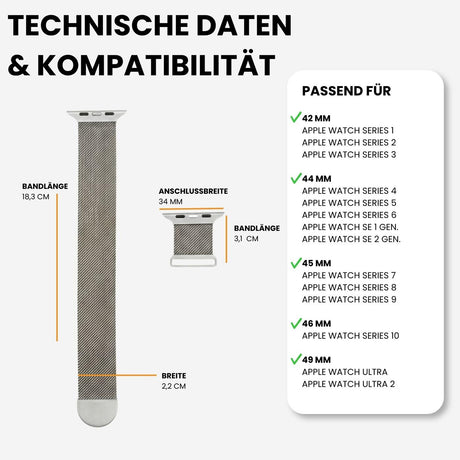 Kompatibilität 42/44/45/49mm - Champagner