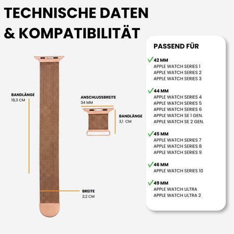 Kompatibilität 42/44/45/49mm - Roségold