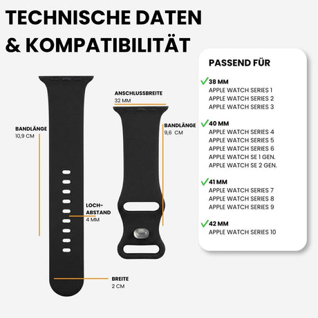 Kompatibilität 38/40/41mm - Schwarz
