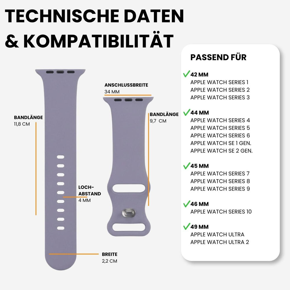 Kompatibilität 42/44/45/49mm - Lavendelgrau