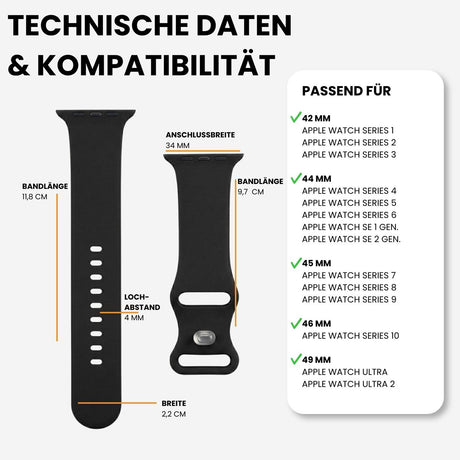 Kompatibilität 42/44/45/49mm - Schwarz