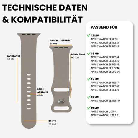 Kompatibilität 42/44/45/49mm - Steingrau