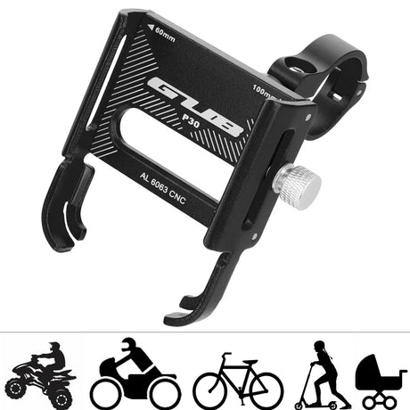 GUB P30 Fahrrad- und Motorradhalterung, verstellbar, Aluminium, für Smartphones von 60 bis 100 mm
