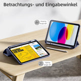 Smart Book Cover für iPad 10.9 2022 in Grau – Wake-&-Sleep-Funktion, Stifthalter & flexible Aufstellmöglichkeiten.