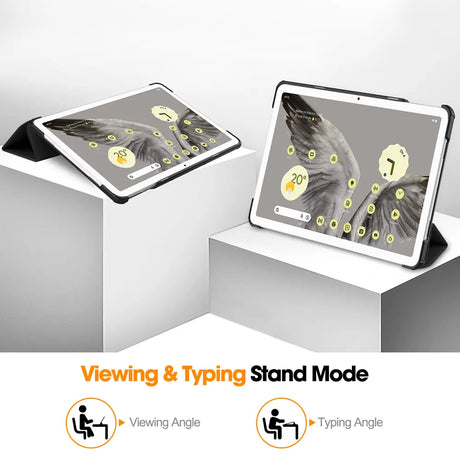 Smart Book Cover für Google Pixel Tablet 11.0 in Schwarz – Wake-&-Sleep-Funktion, Stifthalter & flexible Aufstellmöglichkeiten.