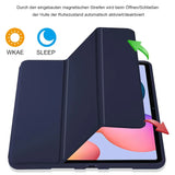 Smart Book Cover für Samsung Galaxy Tab S7 / S8 in Blau – Wake-&-Sleep-Funktion, Stifthalter & flexible Aufstellmöglichkeiten.
