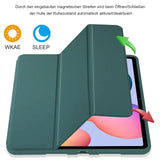 Smart Book Cover für Samsung Galaxy Tab S10 FE+ in Grün – Wake-&-Sleep-Funktion, Stifthalter & flexible Aufstellmöglichkeiten.