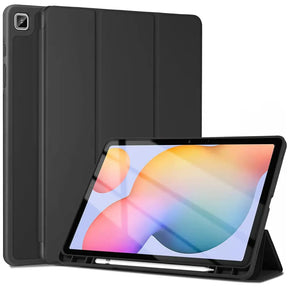 Smart Book Cover für Samsung Galaxy Tab S6 Lite P615 in Schwarz – Wake-&-Sleep-Funktion, Stifthalter & flexible Aufstellmöglichkeiten.