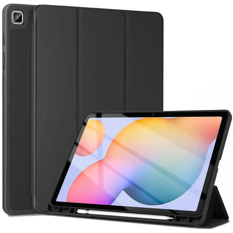 Smart Book Cover für Samsung Galaxy Tab S9+ / S9 FE+ in Schwarz – Wake-&-Sleep-Funktion, Stifthalter & flexible Aufstellmöglichkeiten.