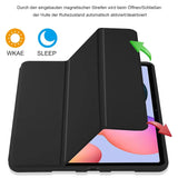 Smart Book Cover für Samsung Galaxy Tab S7 / S8 in Schwarz – Wake-&-Sleep-Funktion, Stifthalter & flexible Aufstellmöglichkeiten.