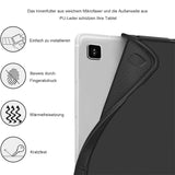 Smart Book Cover für Samsung Galaxy Tab S7 / S8 in Schwarz – Wake-&-Sleep-Funktion, Stifthalter & flexible Aufstellmöglichkeiten.