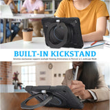 Robuste Outdoor-Schutzhülle für iPad 10.2 2020/2021 in Schwarz – Stoßfest mit 360° Ständer und Schultergurt