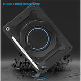 Robuste Outdoor-Schutzhülle für iPad Mini 6 in Schwarz – Stoßfest mit 360° Ständer und Schultergurt