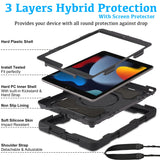 Robuste Outdoor-Schutzhülle für iPad Mini 4/5 in Schwarz – Stoßfest mit 360° Ständer und Schultergurt