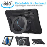 Robuste Outdoor-Schutzhülle für Samsung Galaxy Tab A8 10.5 2021 in Schwarz – Stoßfest mit 360° Ständer und Schultergurt
