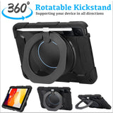 Robuste Outdoor-Schutzhülle für Redmi Pad SE in Schwarz – Stoßfest mit 360° Ständer und Schultergurt