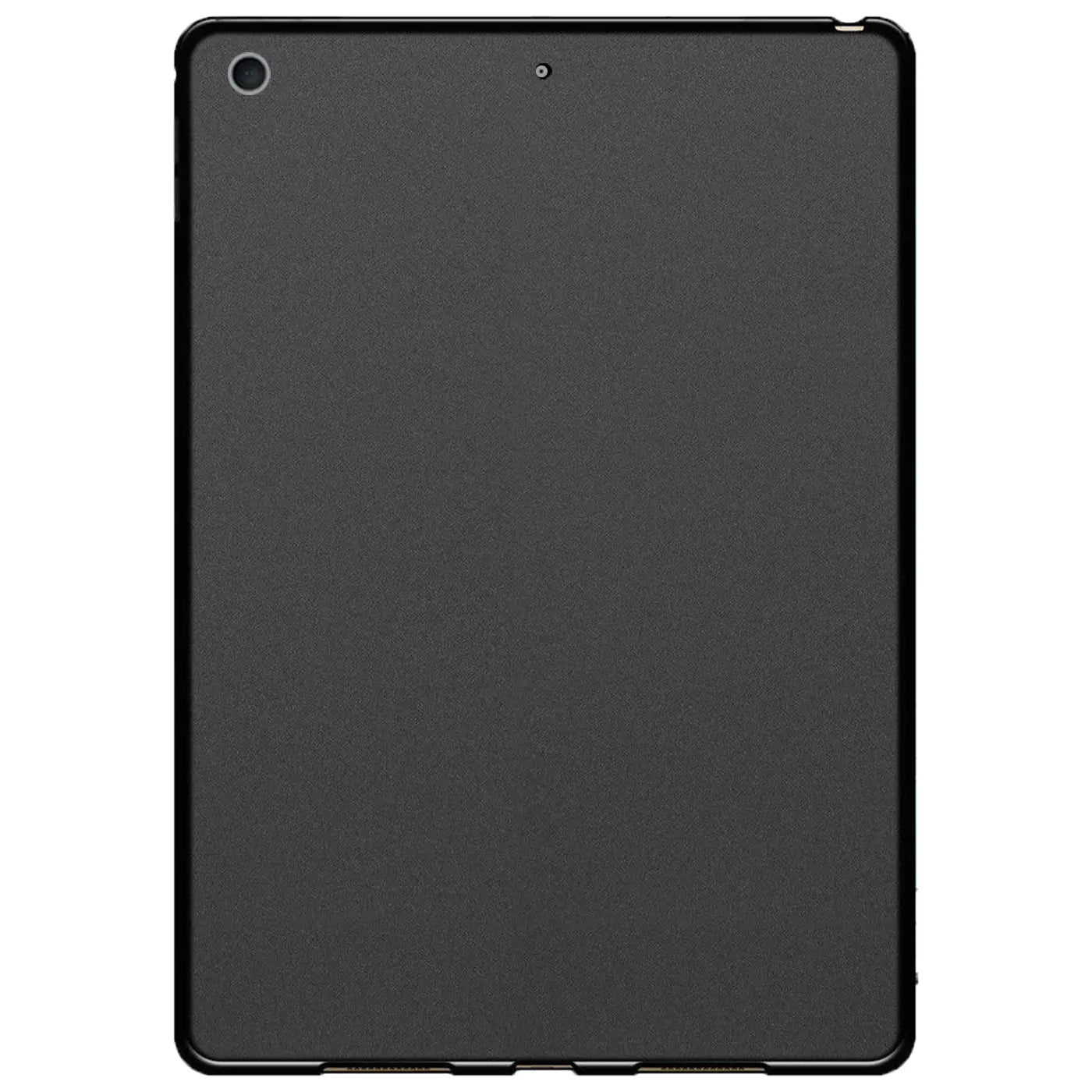 Schwarze TPU-Schutzhülle für iPad (7.-9. Gen.), Rückansicht, matt.