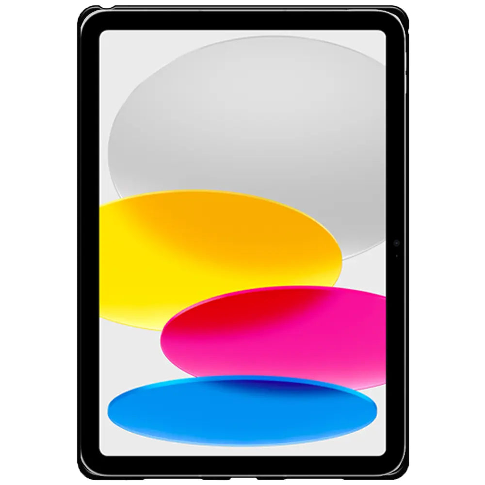 Schwarze TPU-Schutzhülle für iPad (10. Gen.), von vorne gesehen.