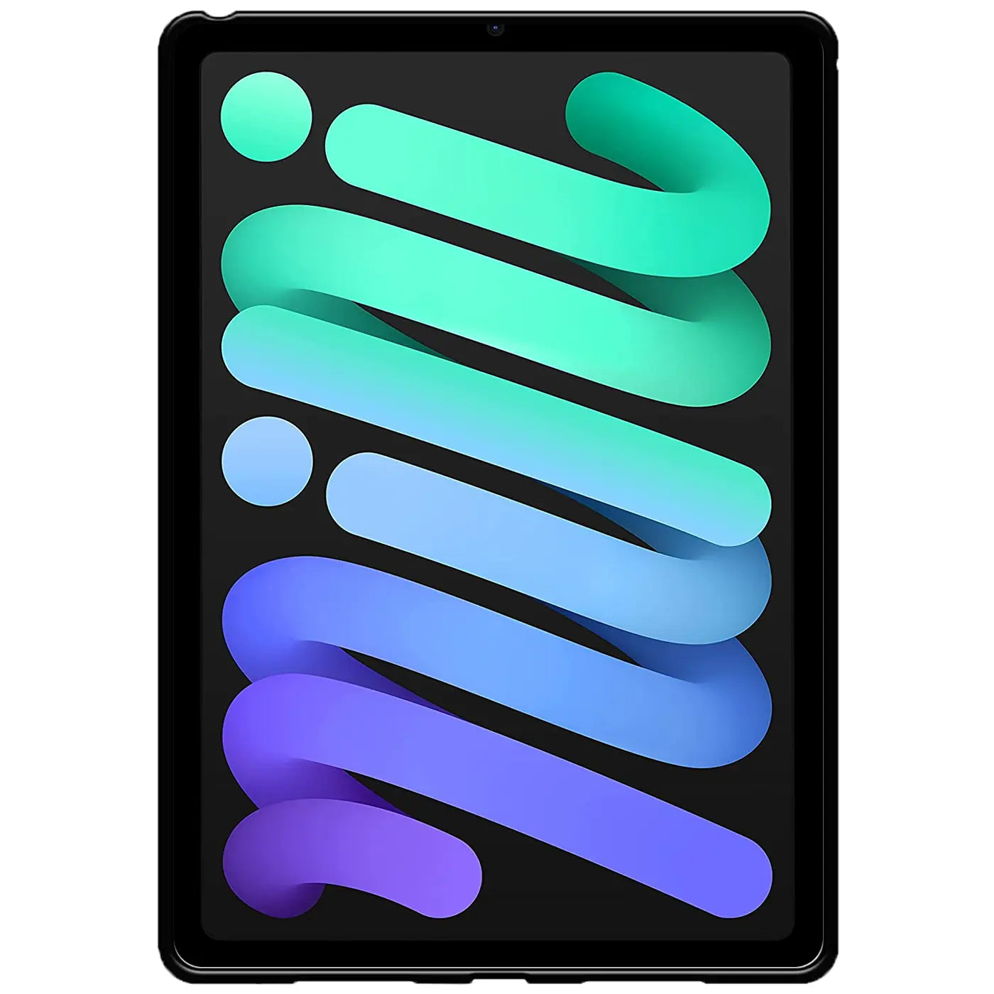 Schwarze TPU Hülle für iPad mini (6. Gen.), Vorderansicht.