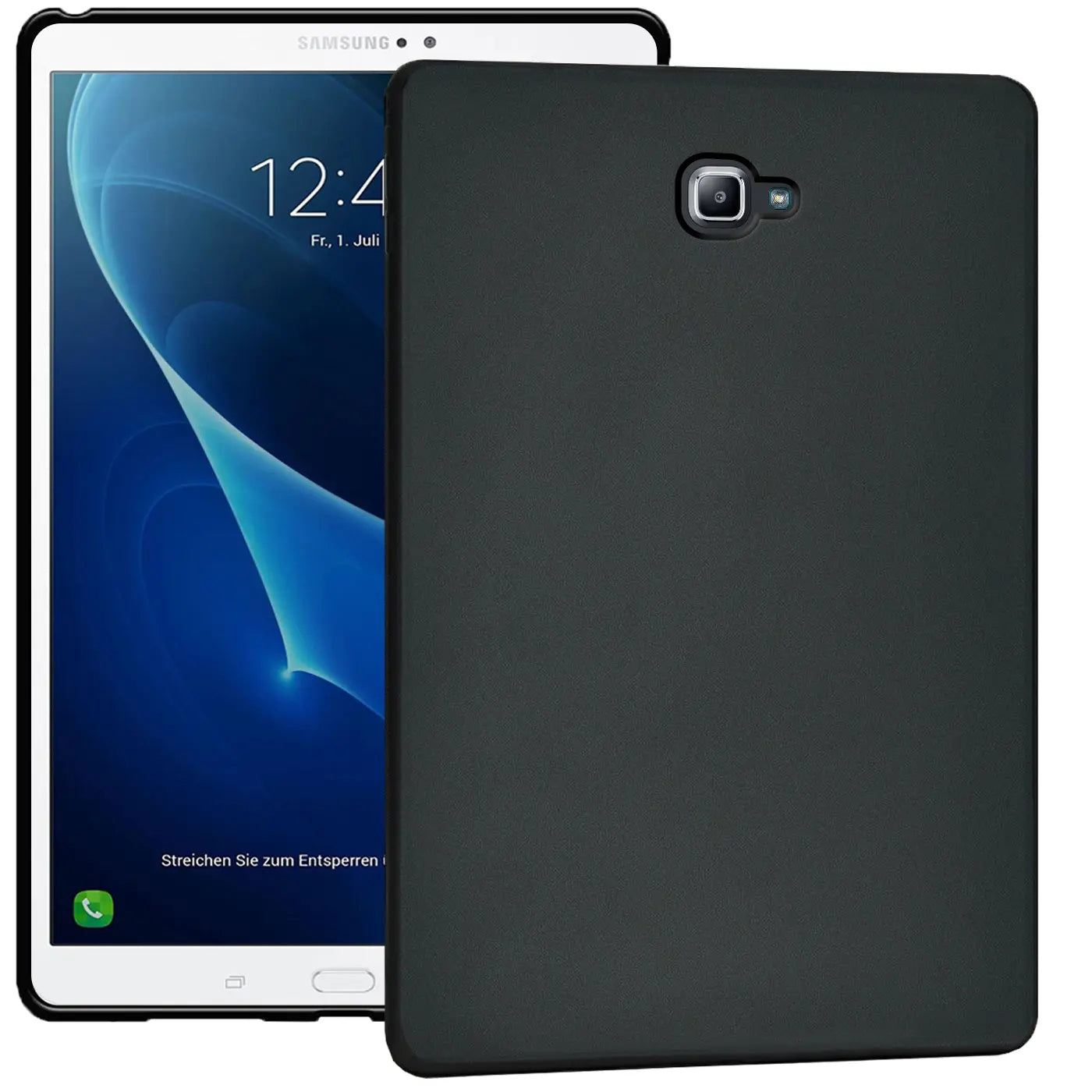 Schwarze TPU-Schutzhülle auf Samsung Galaxy Tab A 10.1 2016, Rückansicht