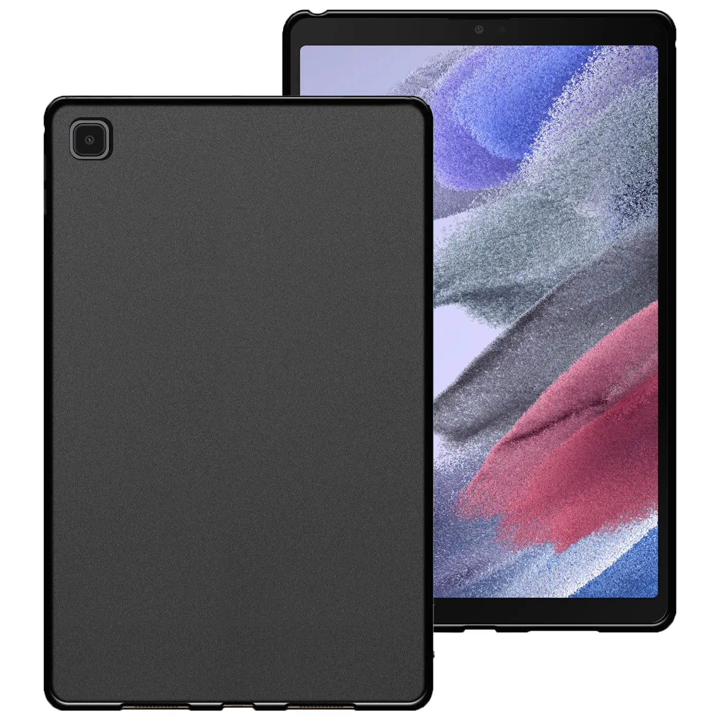 Schwarze TPU-Hülle für Samsung Galaxy Tab S5e 10.5, Rückseite und Vorderseite sichtbar.
