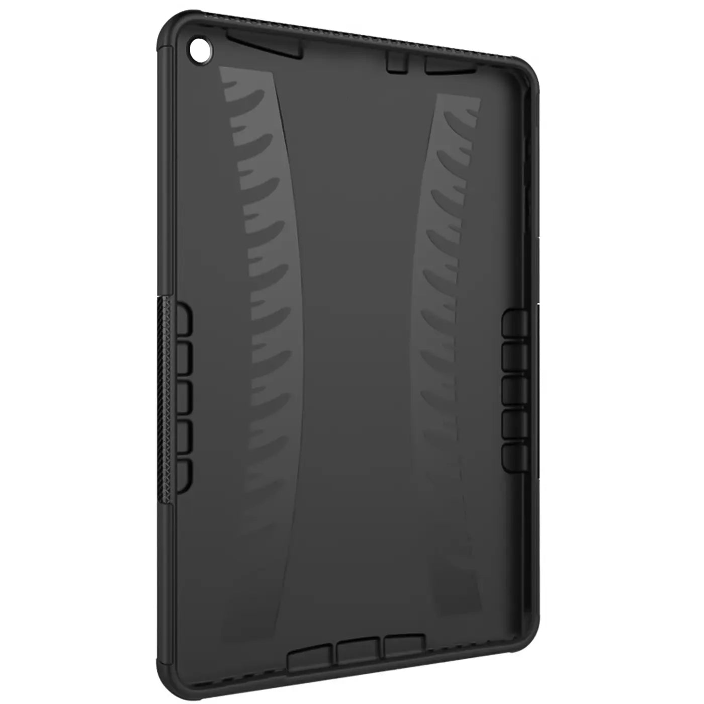 Schwarze Outdoor-Tablet-Hülle aus Kunststoff, Rückansicht, für iPad (7.-9. Gen.)