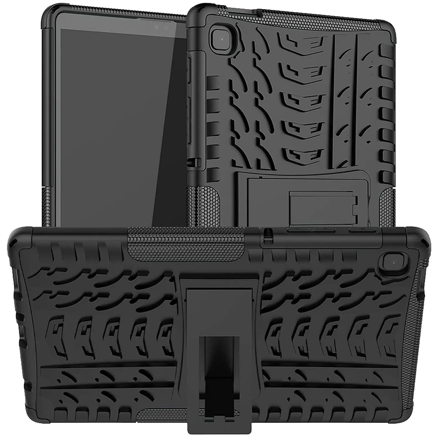 Schwarze Outdoor-Tablet-Hülle aus Gummi mit Ständer für Samsung Galaxy Tab A7 Lite 8.7
