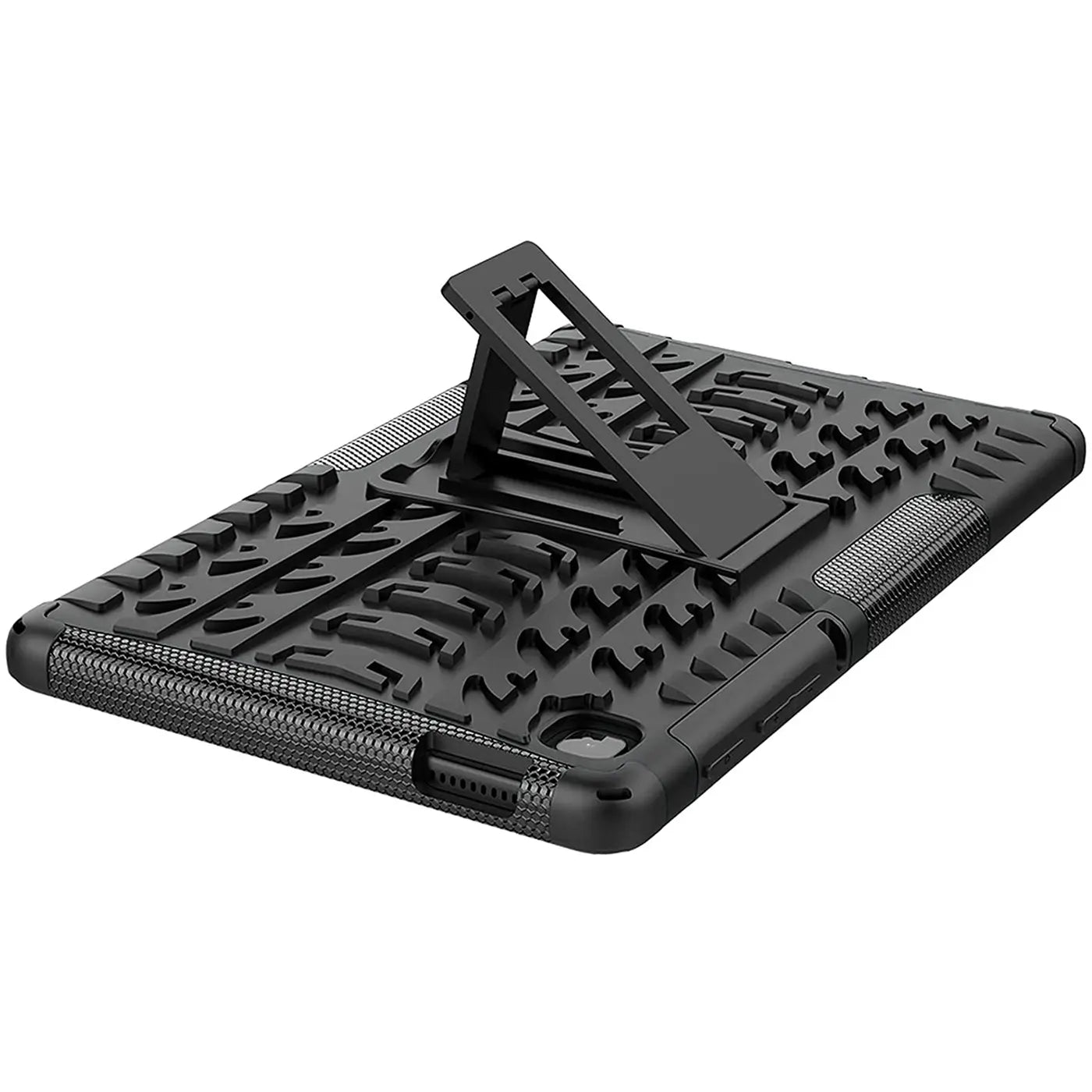 Schwarze Outdoor-Tablet-Hülle aus Gummi mit Ständer für Samsung Galaxy Tab A7 Lite 8.7, Seitenansicht