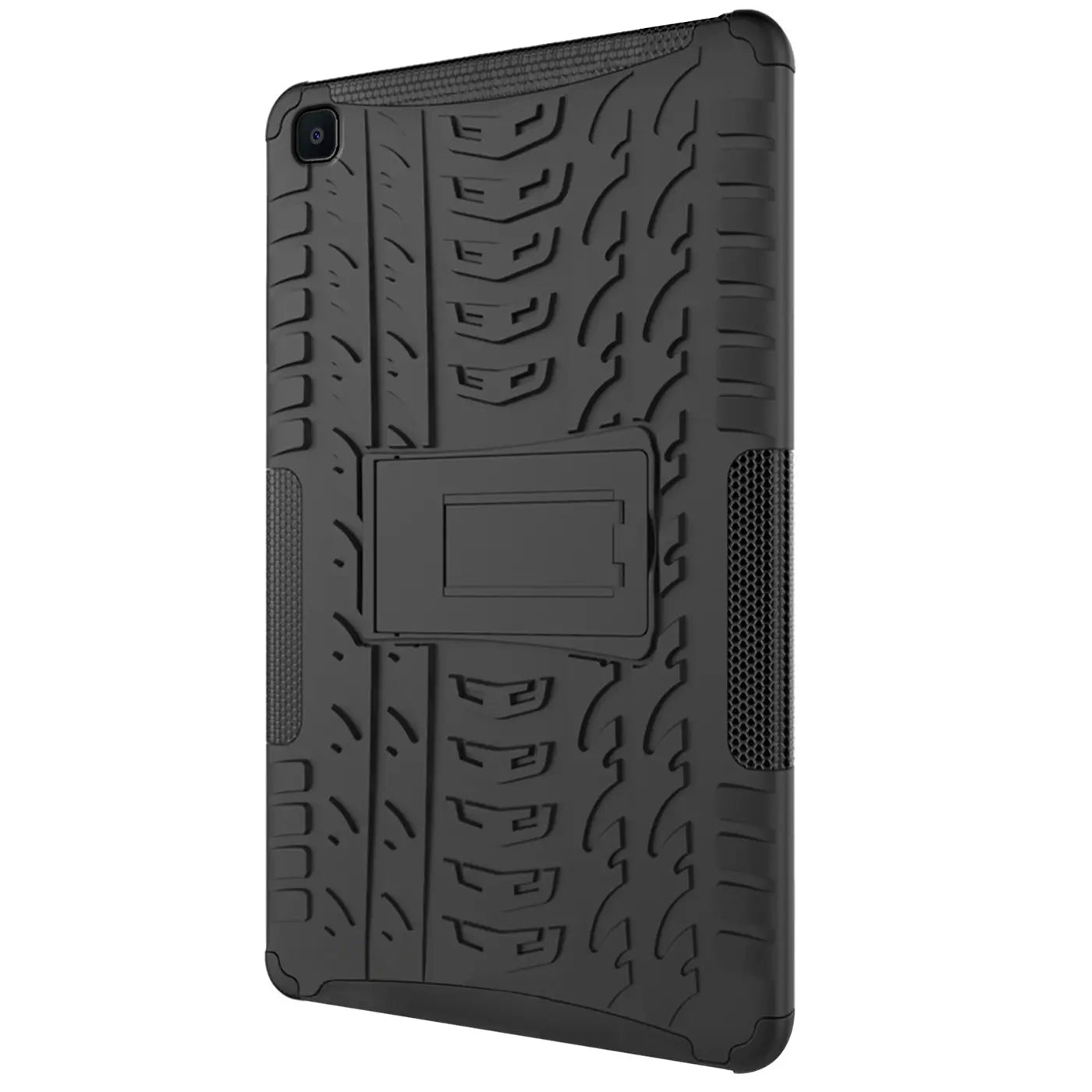 Schwarze Outdoor-Tablet-Hülle aus Gummi mit Ständer für Samsung Galaxy Tab A 8.0 2019.