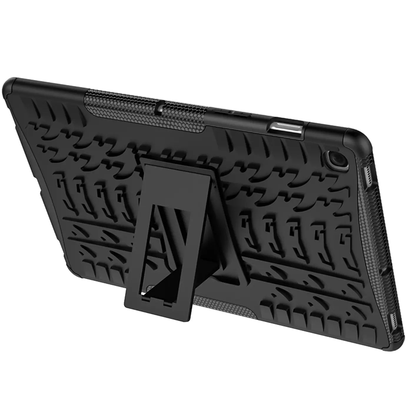 Schwarze Outdoor-Tablet-Hülle aus Gummi mit Ständer für Samsung Galaxy Tab S6 10.4, Seitenansicht