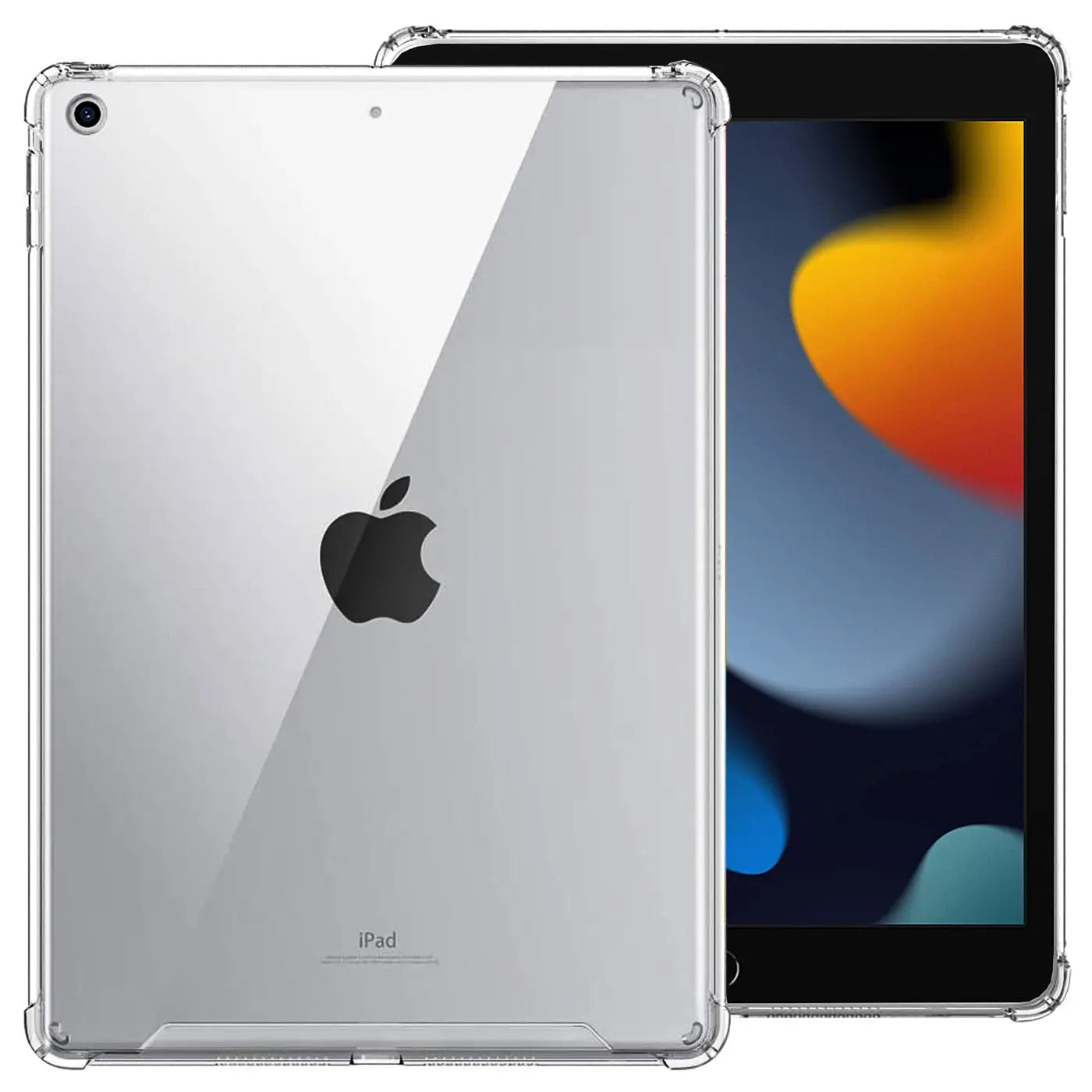 Klar Hülle aus Kunststoff für iPad (7.-9. Gen.), Rückseite und Vorderseite sichtbar.