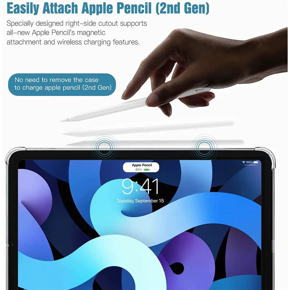 Klar Hülle für iPad Air (4. Gen.), Stoßfest, von vorne, mit Apple Pencil