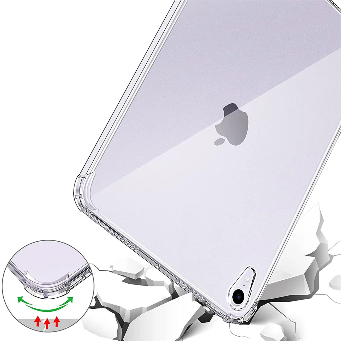 Klar Hülle aus Kunststoff für iPad mini (6. Gen.), Rückansicht, stoßsicher.