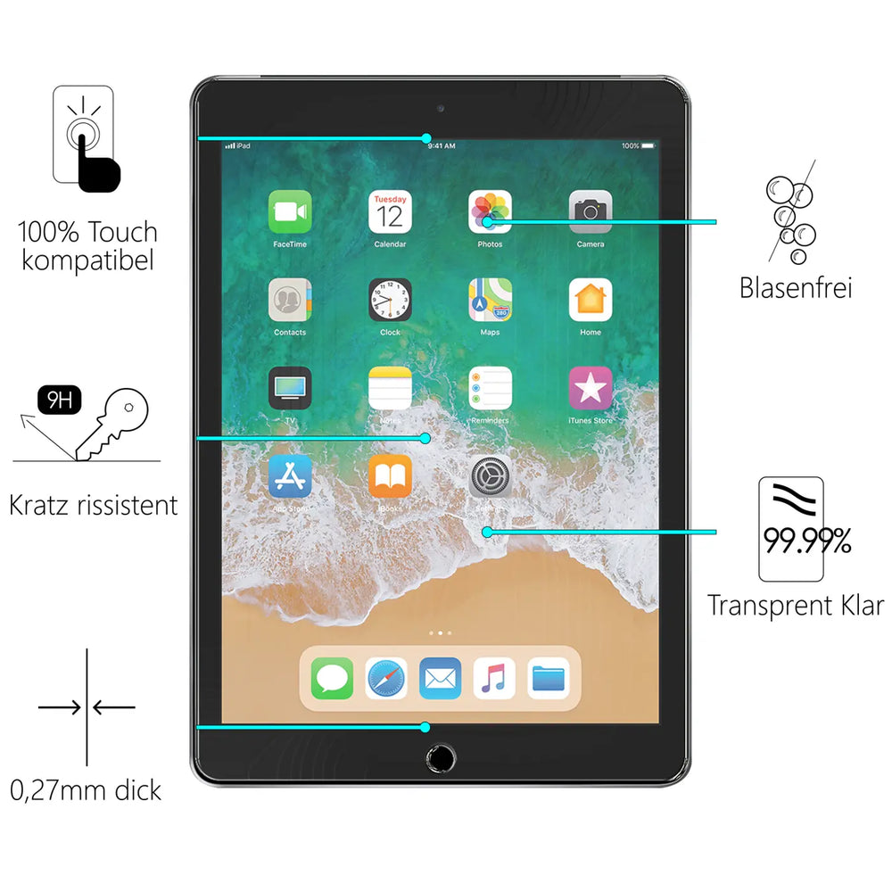 Displayschutzglas aus gehärtetem Glas für iPad Air 2 – Kratzfest und blasenfreie Installation
