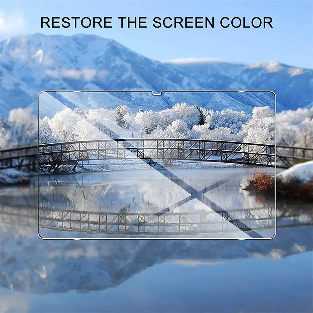 Xiaomi Redmi Pad Displayschutz aus Glas, Vorderansicht, Winterlandschaft auf dem Bildschirm.