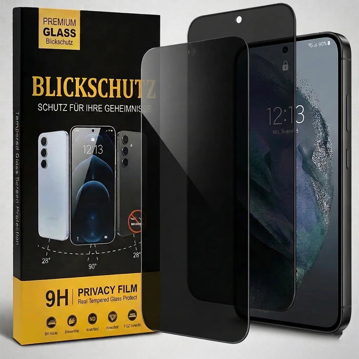 Kratzfestes Panzerglas für Samsung Galaxy A13 4G mit Blickschutz