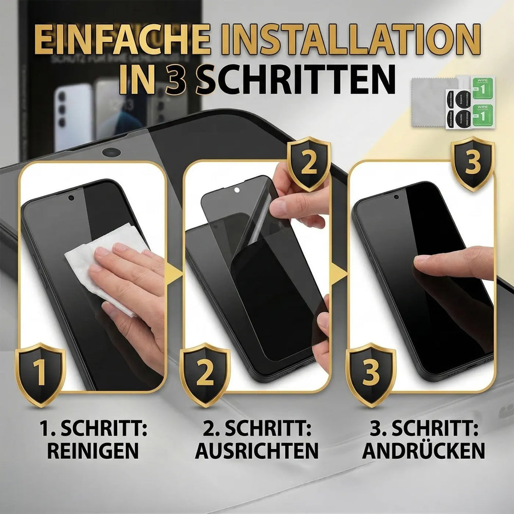 Kratzfestes Panzerglas für Samsung Galaxy S25 mit Blickschutz