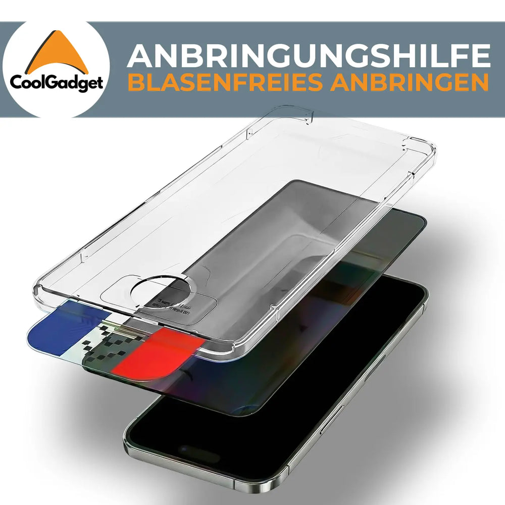 EZ.Box Schutzglas für iPhone 15 mit Blickschutz – Einfache Installation.