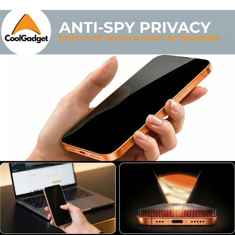 EZ.Box Schutzglas für iPhone 16 Pro mit Blickschutz – Einfache Installation.