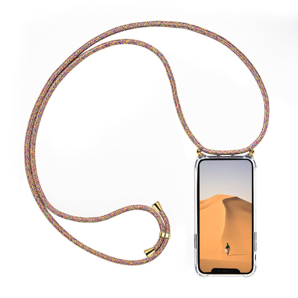 Transparente Handyhülle mit buntem Kordelband, Huawei Mate 20, von vorne