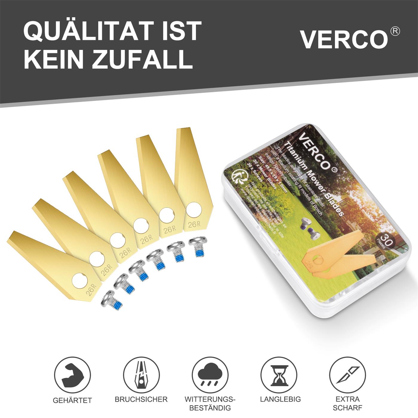 Mähroboter Messer Set – Titan & Edelstahl Ersatzklingen